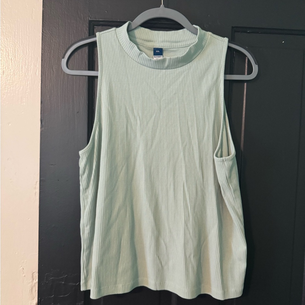 Mint Green 🌱 Old Navy Ribbed Sleeveless Mock Neck Shirt